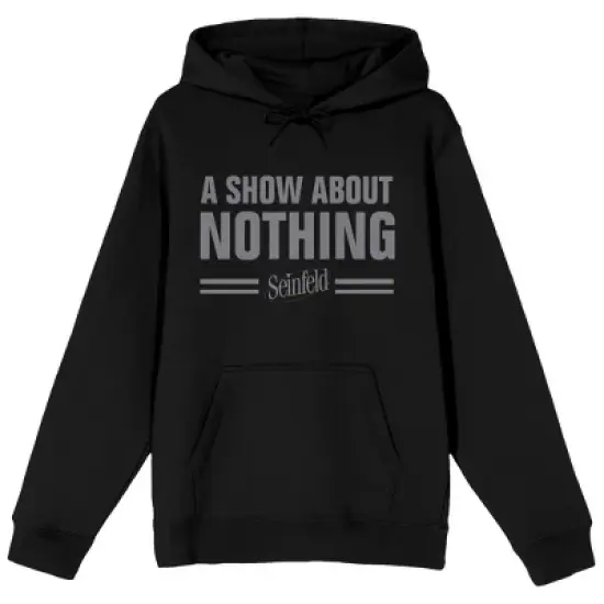 Seinfeld Sitcom Logo A Show About Nothing Men's Black Graphic Print Hoodie image {4}