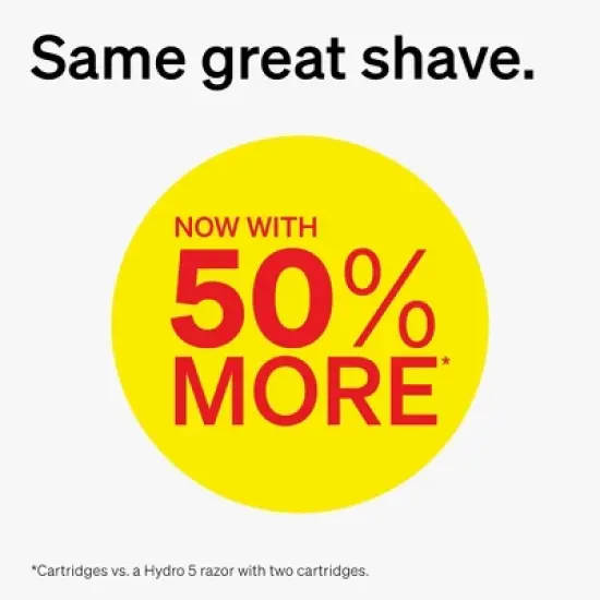 Schick Hydro Sensitive Razor &ndash; 5 Blade Razor for Men with Sensitive Skin - Trial Size &ndash; 1 Razor Handle with 3 Razor Refills image {5}