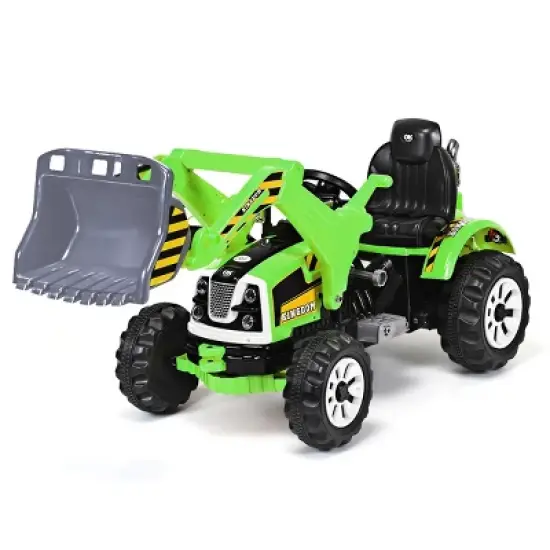 Kids Ride On Excavator Truck 12V Battery Powered Front Loader Digger image {11}