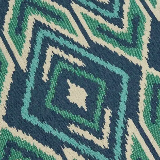 Myrtle Geometric Outdoor Rug Navy/Green - Christopher Knight Home image {4}