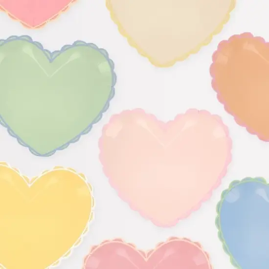 Meri Meri Pastel Heart Large Plates (Pack of 8) image {8}