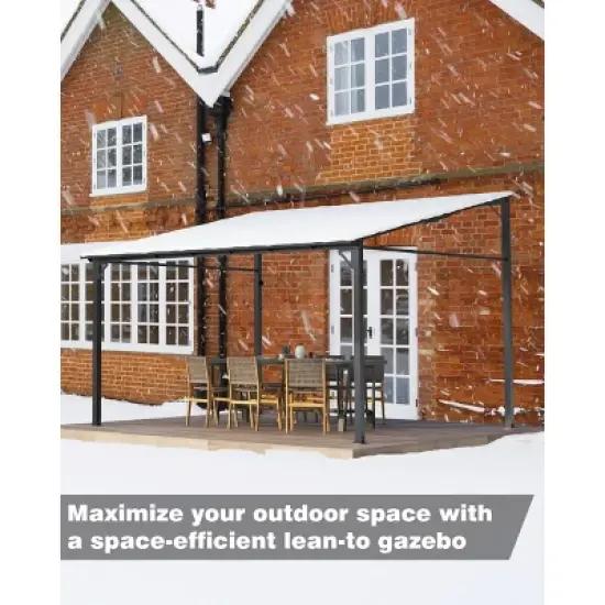 Outdoor Metal Reclining Gazebo Hardtop Reclining Pergola for Patios, Decks, Porches, Lawns and Backyards Wall Mounted Reclining Metal Awning image {4}