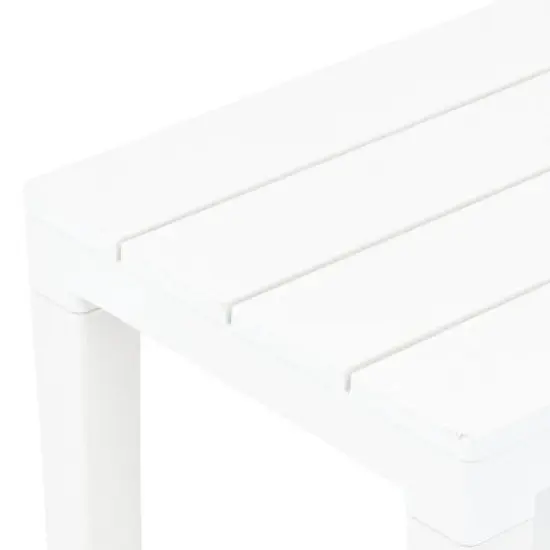vidaXL 2x Garden Bench Plastic Outdoor Lounge Seating - White image {4}