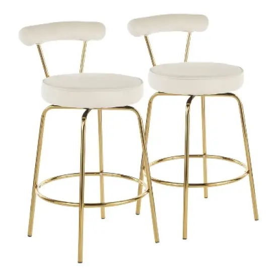 Set of 2 Rhonda Glam Counter Height Barstools - LumiSource image {11}