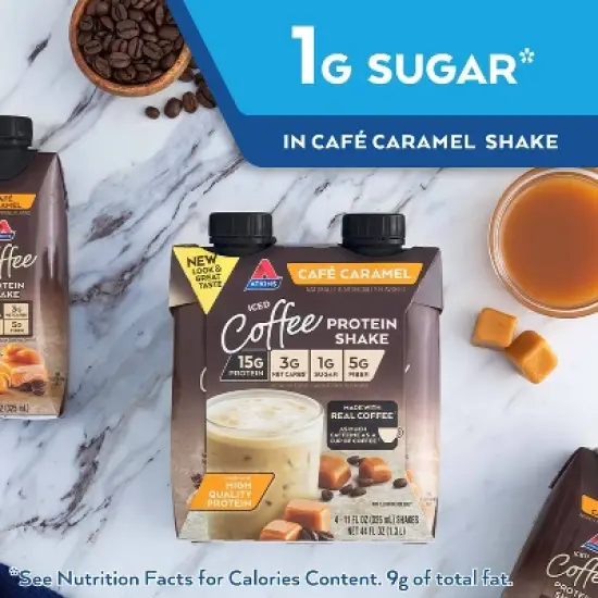 Atkins Meal Replacement Iced Coffee Protein Shake - Cafe Caramel image {7}
