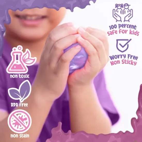Playbees Purple Princess Mini Slime - marbled Pink Unicorn slime  24PK image {3}