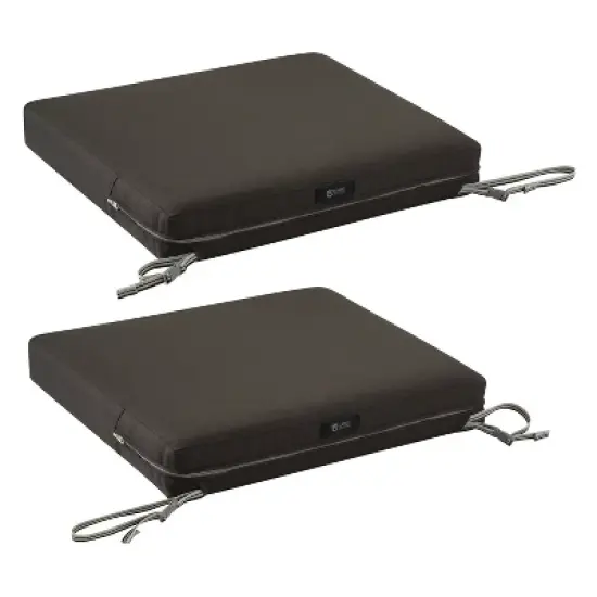 21" x 19" x 3" Ravenna Water-Resistant Patio Seat Cushion Espresso - Classic Accessories image {13}