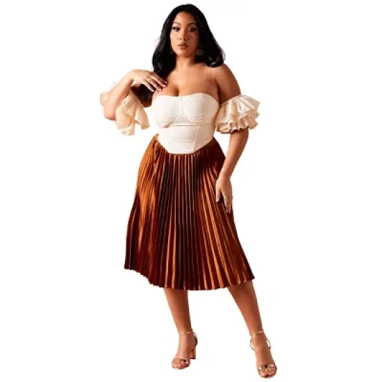 Rebdolls Womens Midi Plaeted Skirt image {1}