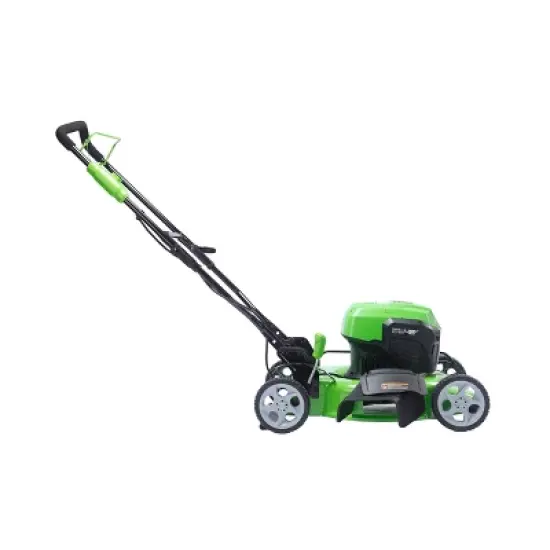 19" 24V Power All Brushless Push Lawn Mower Battery Powered 2 USB Batteries & Dual Rapid Charger Included - Greenworks image {3}