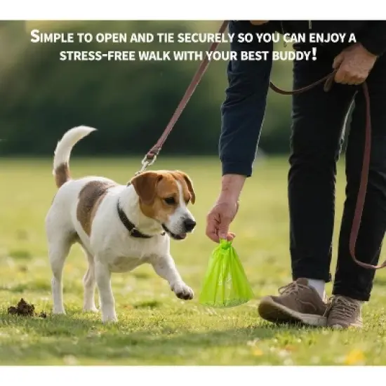 Allforpaws Dog Poop Bags, Pet Handle Pickup Bag, 120 Bags x 2 Packs image {3}