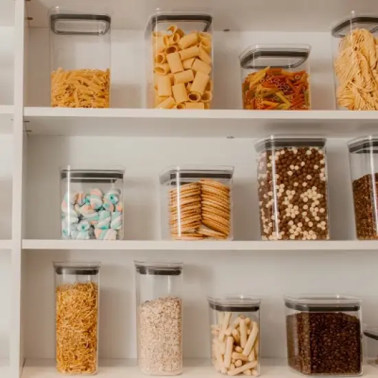 OU Airtight Food Storage Container 4.2 Cup, BPA Free, Clear Plastic Food Storage Container with Leak Proof Lid, Stackable Kitchen Organizer image {9}