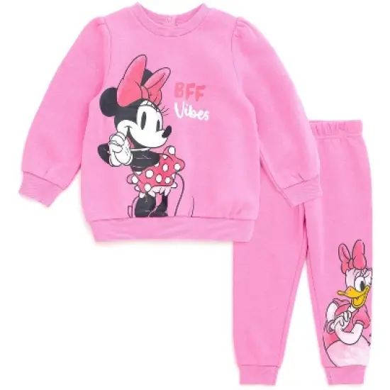 Disney Princess Minnie Mouse Winnie the Pooh Rapunzel Eeyore Piglet Fleece Sweatshirt and Pants Set Infant to Little Kid image {7}