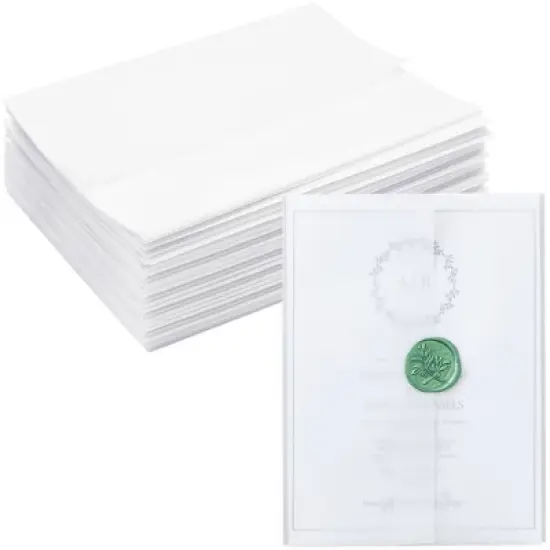 Bright Creations 100 Pack Vellum Jackets for 5x7 Invitations - Bulk Transparent Paper Envelope Liners for Wedding Cards image {8}