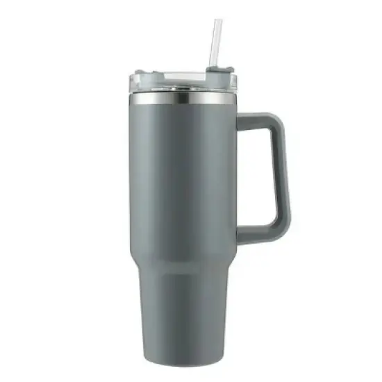 30OZ Straw Coffee Insulation Cup W/ Handle Portable Car Stainless Steel Water Bottle LargeCapacity Travel BPA Free Thermal Mug image {9}