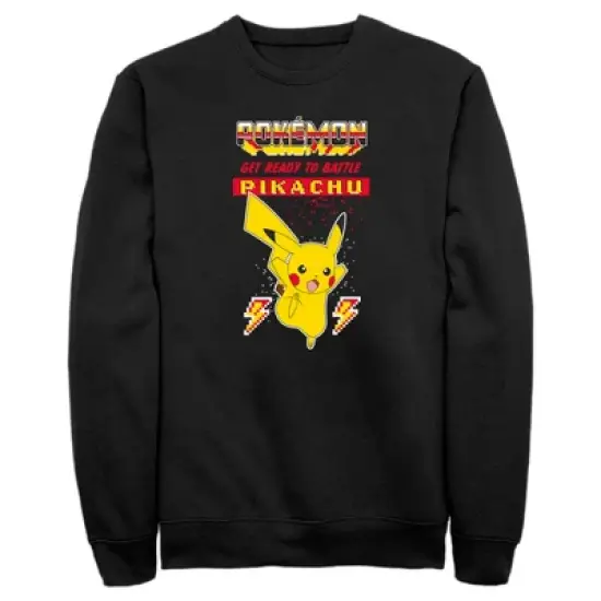 Men's Pokemon Get Ready to Battle Pikachu Retro Sweatshirt image {3}