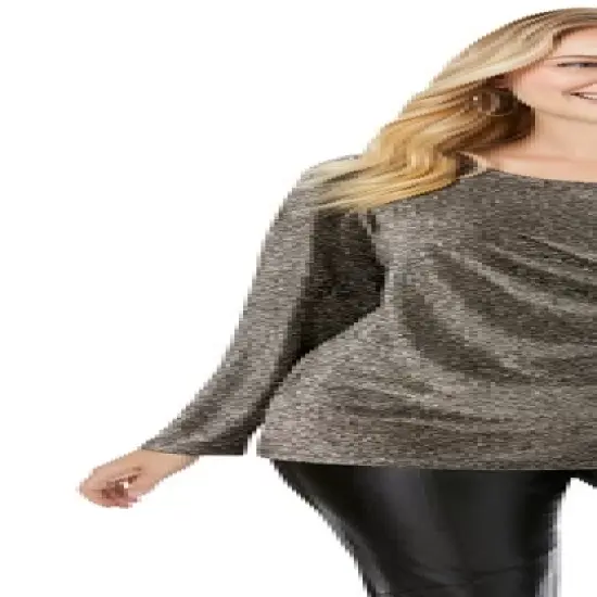 Jessica London Women&rsquo;s Plus Size Shimmery Side-Gathered Tunic image {2}