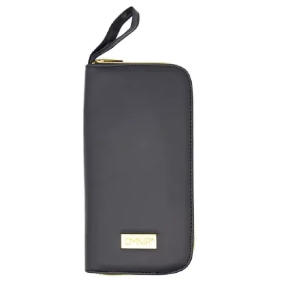 OMNIA Brush Professional 9pc Travel Gold Makeup Brush Set, Includes Zip Case image {13}