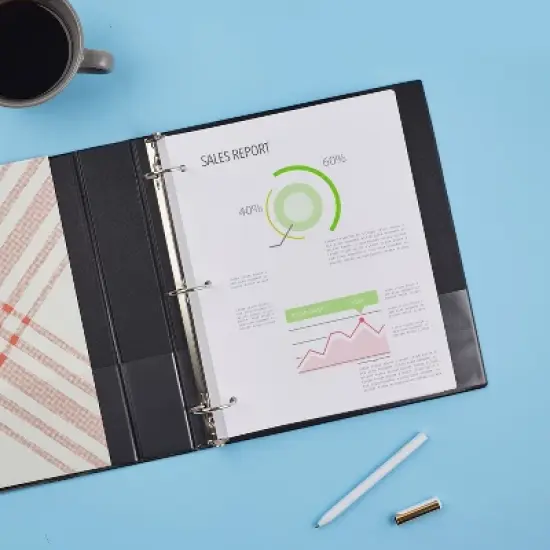 Avery Economy 3 Ring Binder, 1-1/2 Inch Round Rings, 4 Black Binders (03401) image {5}