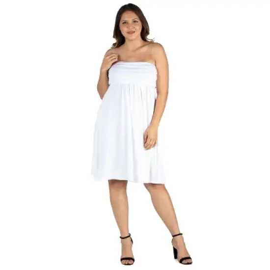 Knee Length Strapless Plus Size Dress image {7}
