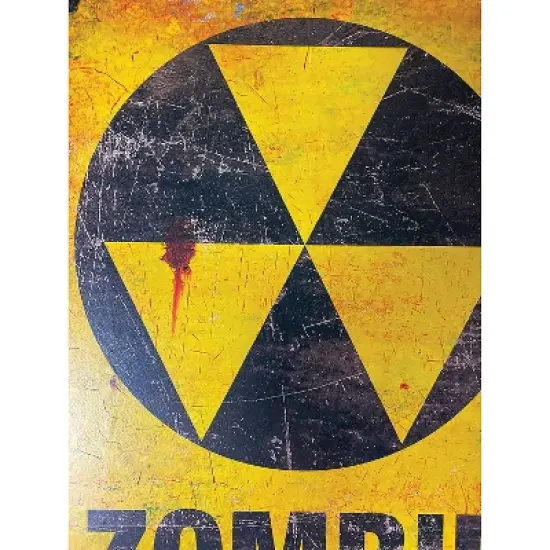 Halloween Express  11 x 17 in Zombie Fallout Shelter Halloween Sign image {2}