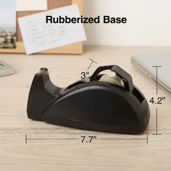 MyOfficeInnovations Heavy-Duty Desktop Tape Dispenser Black 1" and 3" Core 1671310 image {3}
