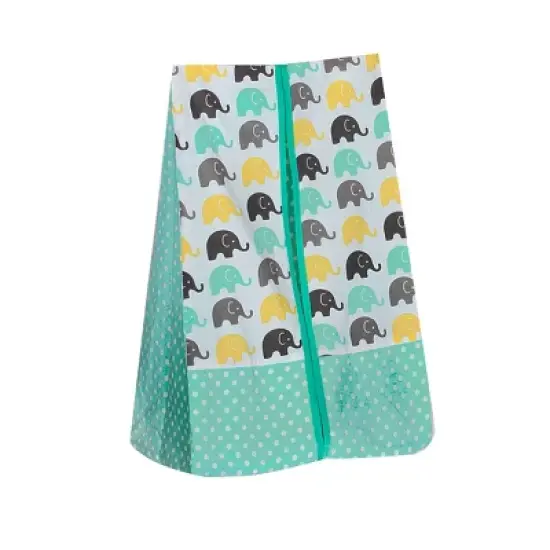 Bacati - Elephants Mint/Yellow/Gray 4 pc Crib Bedding Set with Diaper Caddy image {4}