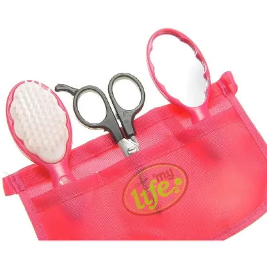 Link Worldwide Little Beauty Salon Fashion Set With Hair Dryer, Curling Iron, Mirror, Scissors, Hair Brush and More - Pink image {3}