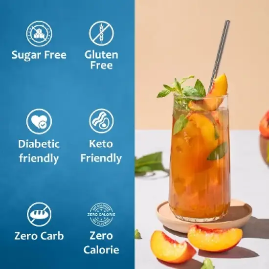 Syruvia Sugar Free Peach Syrup - 25.4 fl oz. Premium Flavoring Syrup For Coffee image {3}