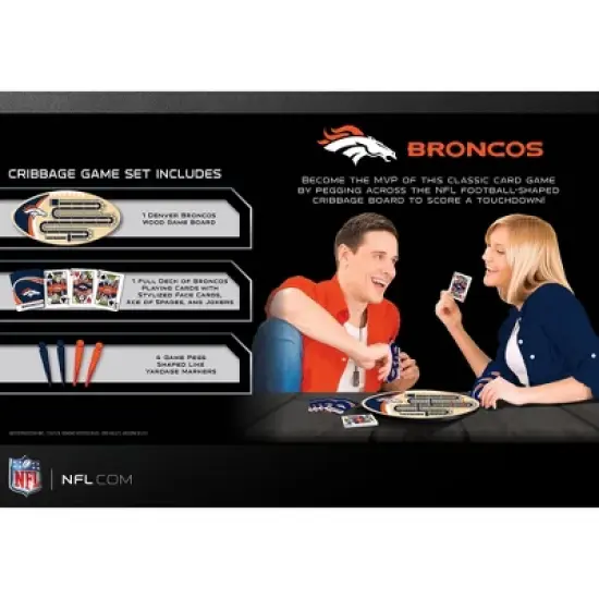 MasterPieces Officially Licensed  NFL Denver Broncos Wooden Cribbage Game for Adults image {3}