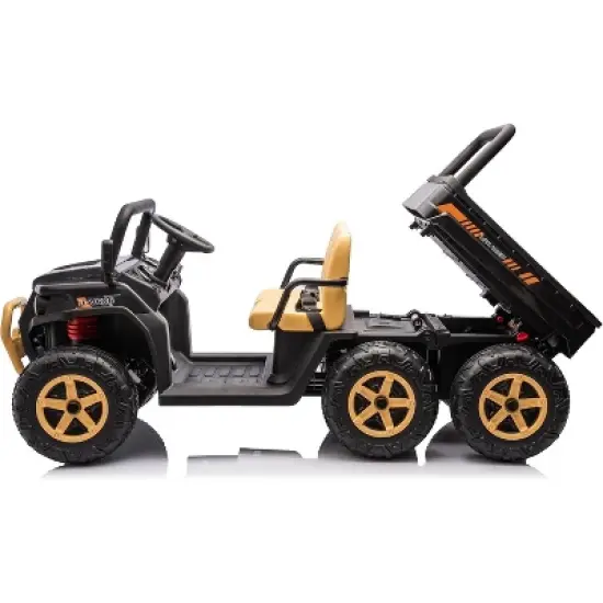24V Ride-On Toy Truck for Kids - 6 Anti-Slip Tires, Dump Truck, Parent Remote, Music Player, Dual Seats, Sand Shovel, Electric Car for Kids image {5}