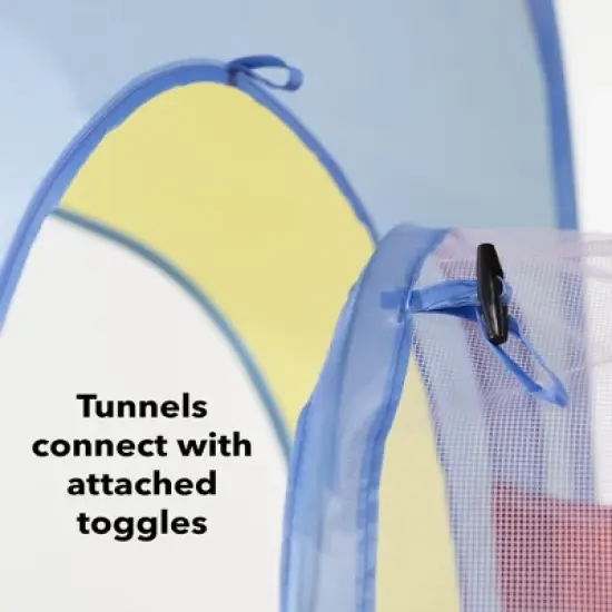 HearthSong 4-Piece Pop-Up Rainbow Play Tents (2) and Tunnels (2) with Mesh Tops for Indoor and Outdoor Play image {5}