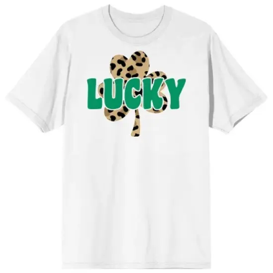 St Pats Lucky Cheetah Crew Neck Short Sleeve Women's White T-shirt image {3}