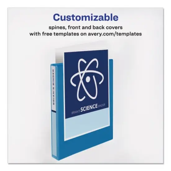 Avery Durable View Binder with DuraHinge and Slant Rings, 3 Rings, 1" Capacity, 11 x 8.5, Blue image {2}