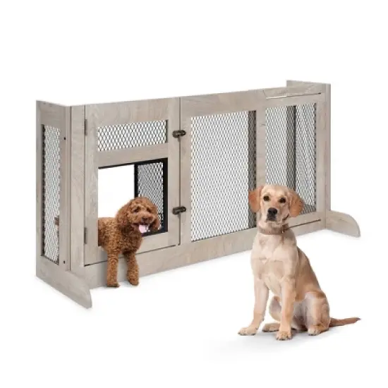 unipaws Walk Through Pet Gate with Dog Door image {6}