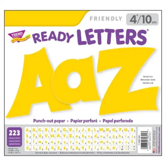 TREND Yellow 4-Inch Friendly Uppercase/Lowercase Combo Pack (EN/SP) Ready Letters&reg; image {3}