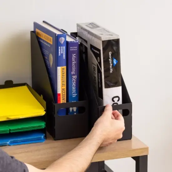 IRIS USA Letter/Legal File Metal Magazine File Holders, Black - 6Pack image {2}