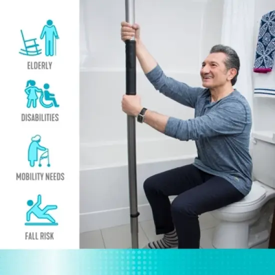 Signature Life Sure Stand Straight Security Pole, Tension-Mounted Floor to Ceiling Grab Bar image {6}