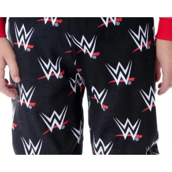 WWE Boys' Wrestling Champion Belt Jogger Costume Sleep Pajama Set Multicolored image {2}