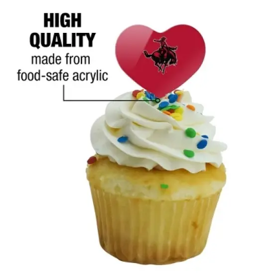 Northwestern Oklahoma State Primary Heart Love Cupcake Picks Toppers Decoration Set of 6 image {2}