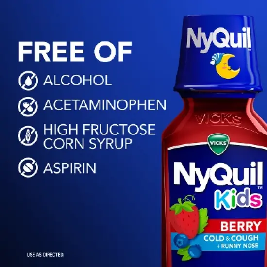NyQuil Kids' Syrup - Dextromethorphan - Berry - 8 fl oz image {5}