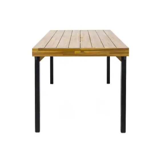 Christopher Knight Home Harper Outdoor 3pcs Acacia Wood Dining set, Teak/Black image {3}