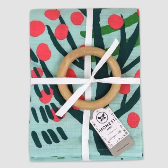 Honest Baby Organic Cotton Muslin Giftable Milestone Blanket image {1}
