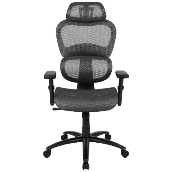 Emma and Oliver Ergonomic Mesh Office Chair-Synchro-Tilt, Headrest, Adjustable Pivot Arms image {2}