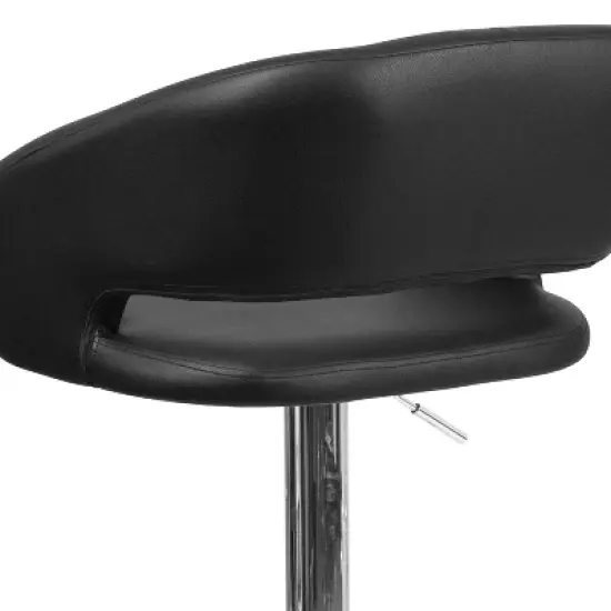 Flash Furniture Contemporary Vinyl Adjustable Height Barstool with Rounded Mid-Back image {5}
