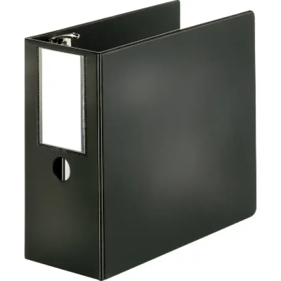 Business Source D-Ring Binder w/Label Holder Hvy-Dty 5" Black 33121 image {1}