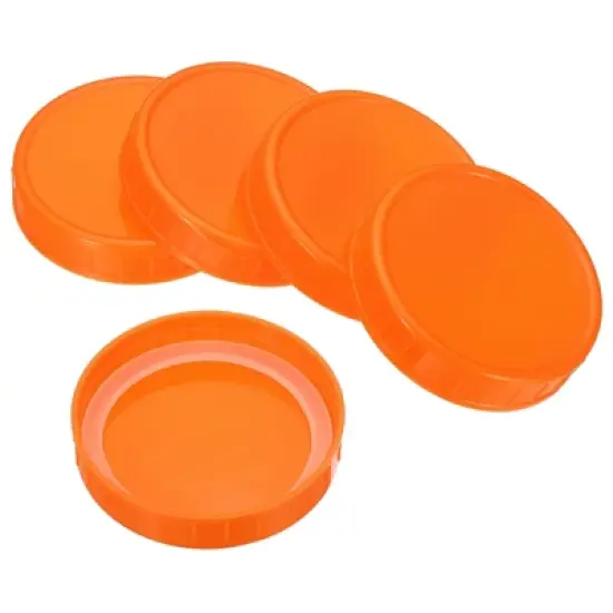 Unique Bargains Leak-Proof Plastic Mason Jar Lids with Silicone Sealing Ring 8 Pcs image {6}