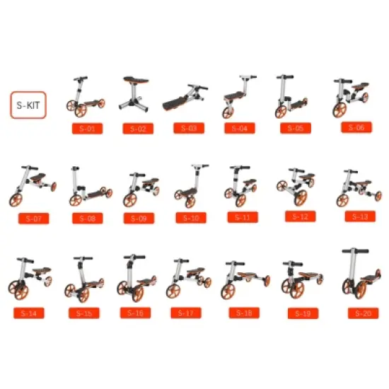 LOVSON 20-in-1 Constructible Kit &ndash; No-Pedal Balance Bike Toy for Kids Aged 1 to 4 Years, Engineering Building Set for Sit/Stand Scooter image {10}