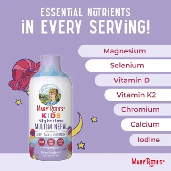 MaryRuth's Kids' Nighttime Vegan Multimineral Liquid - 15.2oz image {7}