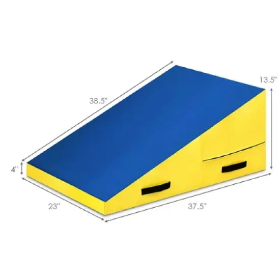 Incline Gymnastics Mat Cheese Wedge Tumbling Mat w/Zipper Handle Home Training image {9}