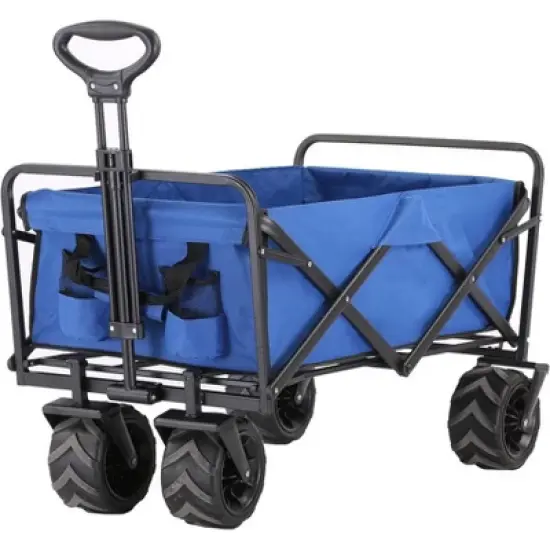 MaseiKar Heavy Duty 350 Lbs Capacity Collapsible Wagon, Outdoor Folding Camping Wagons, Grocery Portable Utility Cart, Adjustable Rolling Carts image {8}